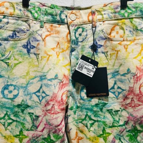 NWTS Louis Vuitton *RARE* Pastel Monogram Jeans - Picture 2 of 15